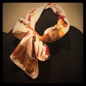 Pure silk autumn leaves scarf